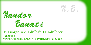 nandor banati business card